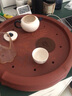 壺來(lái)運轉 宜興紫砂茶盤(pán) 雙層儲水式圓形茶盤(pán)大號全手工茶托套裝家用 竹節邊款 紅款大號 40cm直徑 曬單實(shí)拍圖