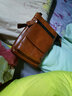 Geremen 單肩斜挎包男士穿皮帶手機腰包牛皮多功能包韓版休閑小包 MS8123 棕色 曬單實(shí)拍圖
