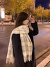 森上優(yōu)集圍巾女秋冬季韓版百搭長款披肩加厚保暖圍脖格子冬天學生 韓系格子圍巾 曬單實拍圖