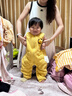 嘟嘟家寶寶加絨梭織外套冬裝男童卡通開衫兒童保暖衣服女寶可愛冬季上衣 黃色 90 曬單實(shí)拍圖