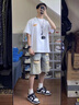 衣然呈品破洞牛仔短褲男外穿2025夏季薄款時尚休閑潮流寬松直筒五分褲子男 復(fù)古色 L【建議130-145斤】 曬單實拍圖