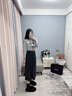 蠻丂毛呢百褶半身裙女2025新款秋冬傘裙中長款小個子高腰a字半裙百折 毛呢半身裙深灰色S 曬單實拍圖