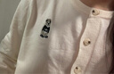 矜持范秋季韓版外套內(nèi)搭小熊刺繡針織衫女長袖短款小香風(fēng)溫柔開衫上衣女 杏色 S 曬單實拍圖