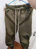 BJHG不計后果美式工裝休閑褲潮牌男春復古堆疊褶皺鉚釘撞色機能傘兵褲 橄欖綠 M 曬單實(shí)拍圖