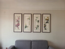 祺匠屋 蘇繡裝飾畫(huà)梅蘭竹菊掛畫(huà)四條屏國畫(huà)新中式客廳書(shū)房字畫(huà)沙發(fā)背景墻花鳥(niǎo)畫(huà)竹子梅花刺繡畫(huà)成品有框畫(huà) 梅蘭竹菊款式一（簡(jiǎn)約木框） 含實(shí)木框48*108 曬單實(shí)拍圖
