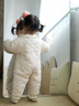 班喜迪嬰兒衣服秋冬裝寶寶連體衣嬰幼兒加絨棉服公主哈衣冬季夾棉外出服 碎花 80cm 曬單實(shí)拍圖