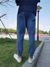 叄南 彈力牛仔褲男士春秋款寬松大碼哈倫褲休閑工裝束腳九分褲 D992灰色+D992淺藍【兩條裝】 XL 曬單實(shí)拍圖