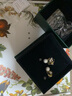 Jay山茶花耳環(huán)女時尚飾品耳飾耳墜送女生七夕情人節(jié)禮物老婆 黑色 曬單實拍圖