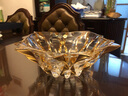 BOHEMIA 捷克金色水晶玻璃水果盤(pán)客廳擺件糖果缸水果斗果盆 進(jìn)口011金色果斗禮盒裝 曬單實(shí)拍圖