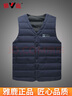 雅鹿羽絨馬甲男秋冬爸爸V領(lǐng)內穿馬夾坎肩男士中老年老人90鴨絨背心 0670豆綠 L （推薦115-125斤） 曬單實(shí)拍圖