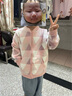戴維貝拉（DAVE＆BELLA）春秋兒童外套男童秋裝女童寶寶衣服童裝男孩嬰兒搖粒絨棒球服服裝 粉色菱形格【DB396-D】 110 cm（建議身高100-110cm） 曬單實(shí)拍圖