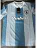 茵寶（Umbro）運動(dòng)短袖男裝新款V領(lǐng)復古球衣足球夏裝女裝上衣T恤衫 維拉埃藍 M 曬單實(shí)拍圖