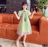 G.DUCKKIDS女童連衣裙夏季新款兒童漢服夏裝旗袍夏天中國風(fēng)公主裙中大童裙子 綠色 升級款 140 身高130-140cm年齡9-10歲 曬單實(shí)拍圖