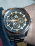 卡西歐(CASIO)男表 男士手表商務(wù)運動(dòng)三眼防水石英腕表 黑表盤(pán)鋼帶EF-327D-1A2 曬單實(shí)拍圖