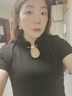 BVX運(yùn)動(dòng)休閑套裝夏季女裝新款女神范減齡短袖水墨畫闊腿褲時(shí)尚兩件套 黑色 XL 曬單實(shí)拍圖