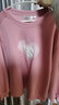 Olrain【5折】圓領(lǐng)衣服衛衣女春季女裝寬松慵懶刺繡套頭上衣 粉色 L 曬單實(shí)拍圖