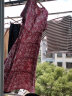 乱在江南拼接棉麻碎花连衣裙夏季新品女装波西米亚沙滩裙民族风长裙 红色 S 实拍图
