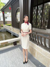 威世品秋季空姐職業(yè)連衣裙女售樓部案場(chǎng)客服前臺(tái)接待工作裝美容師工作服 米色九分袖連衣裙 M 建議98-107斤 曬單實(shí)拍圖