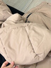 BOYXCO冬季超厚羽絨服男中長款過膝保暖中戲同款防寒寬松白鴨絨學生外套 卡其色 L 建議120-145斤 曬單實拍圖