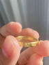 中國黃金（CHINA GOLD）黃金戒指足金999古法吉言戒指活口寬面金戒指送禮物女友送人送禮 【約3.8g】面寬3.4mm 曬單實(shí)拍圖