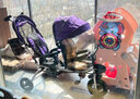 哈富龍雙人兒童三輪車可折疊雙座腳踏車前后可躺雙胞胎嬰兒手推車 灰色+折疊+前后可躺座椅+發(fā)泡輪 曬單實(shí)拍圖