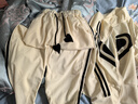 皮爾卡丹（pierre cardin）休閑純棉運(yùn)動(dòng)套裝女春秋季新款時(shí)尚洋氣寬松顯瘦減齡闊腿褲兩件套 杏色兩件套 M(建議100斤以下) 曬單實(shí)拍圖