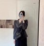 Chiecu Kscbn輕奢包包女款單肩包菱格鏈條包女士牛皮斜挎包情人節生日禮物 黑色【送老婆送女友送媽媽】 曬單實(shí)拍圖