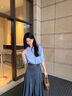 韓璐嬌（hanlujiao）連衣裙女裝2024夏季新款搭配一整套氣質(zhì)通勤穿搭職業(yè)套裝裙子夏天 襯衣+裙子配腰帶 M 曬單實拍圖