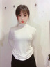 紅蜻蜓 2025年純棉內(nèi)搭長袖白色t恤女士打底衫春秋修身磨毛春裝西裝內(nèi)搭 白色 L 曬單實拍圖