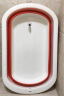 日康（rikang）折叠浴盆 婴儿洗澡盆 儿童沐浴盆可配浴床浴垫浴网 粉色X1033-2 实拍图