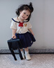 幼歌（YOUGE）嬰幼兒泰迪熊學(xué)院風(fēng)套裝兒童可愛口袋海軍領(lǐng)上衣百褶裙 藏青色百褶裙 80 cm 曬單實拍圖