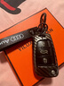 正希奧迪Q3鑰匙套A3/A1/Q2L/S3/R8/Q7老款A6/A6L汽車(chē)折疊遙控包殼扣男 奧迪D款-炭纖黑(方頭皮扣) 曬單實(shí)拍圖