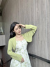 妍莉芬（yanlifen）綠色小清新夏季吊帶連衣裙森系法式桔梗長裙子女2024春裝新款套裝 開衫+吊帶裙【套裝】 40/45kg/S 曬單實(shí)拍圖