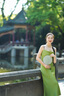 DPLAY2025年夏季綠色連衣裙女中式肩帶裙擺國(guó)風(fēng)吊帶長(zhǎng)裙沙灘裙 長(zhǎng)裙-碧玉清蘭 S 曬單實(shí)拍圖