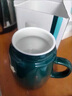 NEXT ROAD英國聯(lián)名創(chuàng  )意情侶陶瓷馬克杯高檔辦公室帶蓋喝水杯子高顏值早餐杯 墨綠470ml 曬單實(shí)拍圖