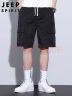 吉普（JEEP）短裤男2023夏季工装休闲裤宽松五分沙滩裤男士五分裤 黑色 XL  晒单实拍图