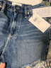 Calvin Klein Jeans夏季女士簡(jiǎn)約貼片街頭潮流ck毛邊純棉牛仔短褲ZW02068 1A4-牛仔藍(lán) 27 曬單實(shí)拍圖