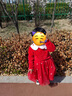 戴維貝拉（DAVE＆BELLA）女童連衣裙國風(fēng)寶寶裙子洋氣兒童網(wǎng)紗裙幼兒公主裙秋冬新年童裙 紅色【現貨】 110 cm（建議身高100-110cm） 曬單實(shí)拍圖