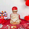 GOKU嬰兒抓周禮服中式唐裝套裝男寶寶紅色喜慶百天滿月兒童新年拜年服 繁星袖長(zhǎng) 上衣+褲子+帽子+襪鞋鎖 90 (XL) 建議體重20-25斤 曬單實(shí)拍圖