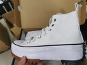 匡威（Converse）【滔搏運動(dòng)】Converse匡威帆布鞋女鞋高幫厚底增高運動(dòng)鞋輕便舒 166799C 35.5 曬單實(shí)拍圖