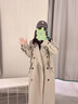 她芙（tafu）品牌女裝長(cháng)款風(fēng)衣外套女2025春秋新款休閑英倫風(fēng)雙排扣過(guò)膝大衣 卡其色 M 曬單實(shí)拍圖