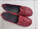 卡帝樂(lè )鱷魚(yú)（CARTELO）牛筋底真皮媽媽鞋軟底軟面舒適女鞋軟皮鞋2025春秋款中老年單鞋女 紅色 38 曬單實(shí)拍圖