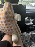 抱枕被子二合一100%純棉加厚車(chē)載可機洗牛奶絨冬天可愛(ài)款辦公室用 大眼怪【多巴胺風(fēng)手提貼布刺繡】 黃格 抱枕40cm打開(kāi)100×150±5cm 曬單實(shí)拍圖