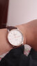 【免費刻字】奧利妮（ONLYOU）情侶表一對時(shí)尚防水皮帶情侶對表 超薄男士女士石英情侶手表 玫金白面棕帶男 曬單實(shí)拍圖