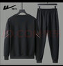回力（Warrior）運動(dòng)套裝男長(cháng)袖秋冬季新款跑步健身服外套服飾休閑衛衣褲子男 【四季款】黑色 2XL 曬單實(shí)拍圖