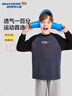 Skechers斯凱奇男女童長(cháng)袖T恤秋冬季打底衫大童寬松衛衣運動(dòng)上衣L125K006 碳黑/0018 160 曬單實(shí)拍圖