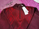 兆君秋冬拉鏈半高領(lǐng)羊絨衫女裝 菱形塊外穿偏厚毛衣打底針織衫 暗紫紅色 2XL 曬單實(shí)拍圖
