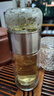天喜（TIANXI）茶水分離泡茶杯雙層隔熱玻璃杯家用簡(jiǎn)約便攜可愛(ài)水杯男女過(guò)濾杯 本色360ml 曬單實(shí)拍圖