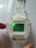 世紀約定 獨角獸風(fēng)電子表女學(xué)生韓版簡(jiǎn)約夜光方塊透明抹茶綠情侶表（5號） 透明方塊 白色 電池 曬單實(shí)拍圖