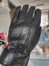 季倫詩(shī)【純羊皮】真皮手套女冬季加絨加厚防水防風(fēng)羊皮騎行女真羊皮手套 真羊皮加絨女士蝴蝶結 曬單實(shí)拍圖